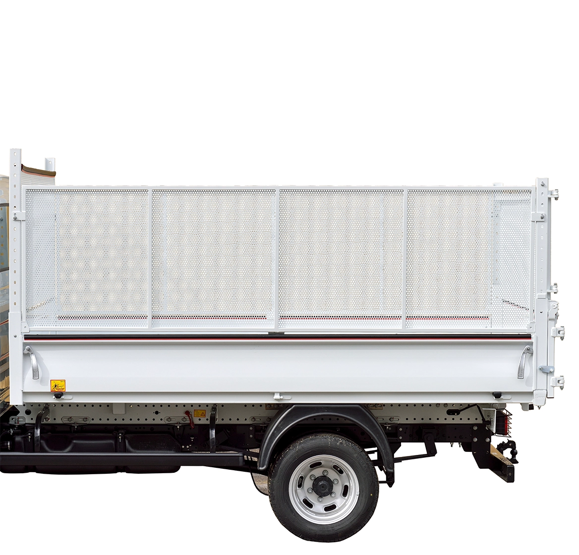 Satz aus 2 seitlichen Aufsatzbordwänden aus perforiertem Aluminiumblech