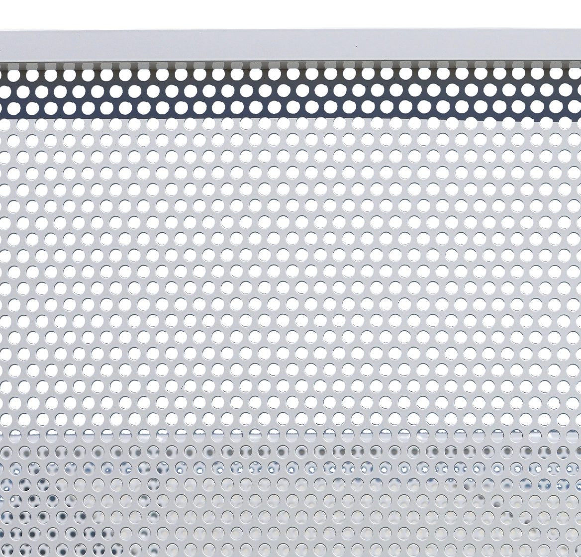 Satz aus 2 seitlichen Aufsatzbordwänden aus perforiertem Aluminiumblech mit abgeschrägter Kante