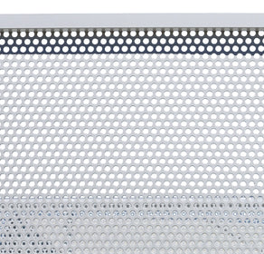 Satz aus 2 seitlichen Aufsatzbordwänden aus perforiertem Aluminiumblech mit abgeschrägter Kante