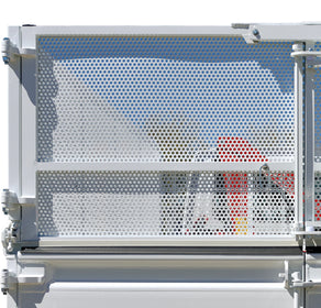 Heckaufsatzbordwand mit 2 Flügeln aus perforiertem Aluminiumblech