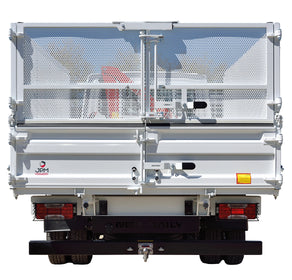 Heckaufsatzbordwand mit 2 Flügeln aus perforiertem Aluminiumblech